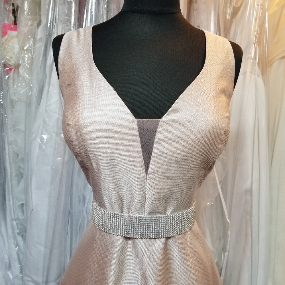 Light Mocha Shimmer Ballgown - Picture 3 of 7